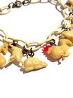 Vintage 1930s Cracker Jack 11 Animal Charms Bracelet Original Celluloid Chain