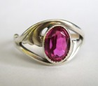 Charming Ruby Ring Silver 875 Vintage Ussr Antique