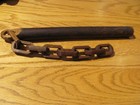 Folk Art Hand Carved Wooden 8 Link Chain From A Broom Handle Great Aged Look  