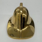 Hong Kong Fire Services Department Souvenir Brass Helmet   Red Enamel Crest A4