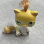 Authentic Lps Littlest Pet Shop Shorthair Sitting Cat  42 With Hair Yellow