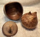 3 Wood Turned Artisan Crafted Wooden Vase Top Scoop Art Decor Rustic Folk