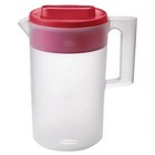 1 Gallon Clear   Red Plastic Pitcher  Easy Pour Design