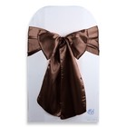 20 Pcs Satin Chair Cover Bow Sash 108 x8  - Brown - Wedding Party Banquet Ps