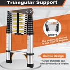 Telescoping Ladder  12 5 Ft Aluminum Lightweight Extension Ladder With 2 Tria   