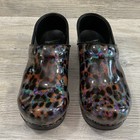 Dansko Clogs Womens 37-6 5-7 Us  Iridescent Leopard Professional Leather Nursing