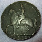 British Copper Halfpenny 1793 Lady Godiva Elephant Coventry Trade Token Coa  Col