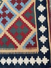 Authentic Hand Knotted Wool Kilim Rug 41x60 Reversible Flat Weave Geometric