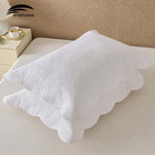 White Quilted Pillow Shams King Cotton Medallion Damask Set Of 2   Embroidered S