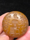 Ancient Roman Carnelian Intaglio King With Two Snakes Amulet Seal Stamp Bead