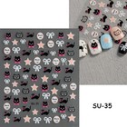 3d Cartoon Animal Black Cat Kitten Bow-knot Star Nail Art Stickers Su35 Nh28