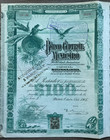 Antique Mexican Stock Certificate Banco Central Mexicano 1905 Porfirian Era