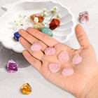 10pcs Rose Quartz Heart Healing Crystals     Natural Handcrafted Gemstones F