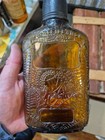 Antique Large Spiritus Frumenti Whiskey Amber Bottle Spider                Web Design  