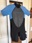 O neill Reactor Ii 2mm Short Sleeve Spring Suit Wetsuit Size Small Blue Black
