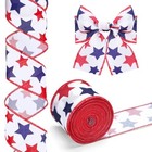 250th Anniversary Patriotic Wired Ribbon - 2-1 2 Inch X 11 Yards Red White