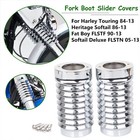 Chrome Retro Fork Boot Slider Covers For Harley Heritage Softail Road Glide King
