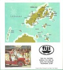 1970 Map   Guide Fiji  300 Islands In The Sun  Suva Lautoka Nadi Vanua Levu