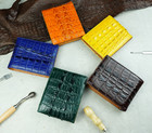 Men Bifold Wallet Rfid Blocking Real Crocodile Leather Card Holder Money Case