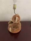 Vintage 80   s Adi Brown Teddy Bear Nursery Table Lamp Plush Musical Animal 