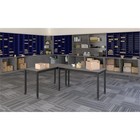 Pemberly Row 30 w X 48 d Contemporary Metal Lab Table In Black Granite
