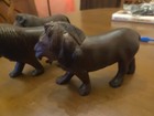 Vintage Set Of 3 Wooden Lions Hand Carved Wood