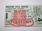 Vtg 1978 Queen Music Concert Ticket Stub Lakeland Civic Center Arena Florida