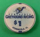 Vintage Casino Chip - Pensacola Greyhound Racing  1 Florida Poker Room
