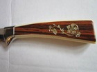 Retro Sheffield Carving Knife Carver Large Serrated 12  Woodgrain Gold Flowers