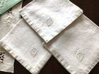 Vintage Mixed Lot 30 Napkins  Mats Embroidered  Monogrammed R  Solid
