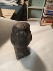  Cast Iron Owl Bank Doorstop Bird- Hawk Figurine   7 1 2  High