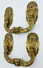 Large Antique Pair Of French Door Handles 19th Century Bronze Gargoyle Castle