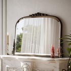 27   36  Bronze Wide Arched Wall Mirror  Vintage Carving Bathroom Vanity Makeu   