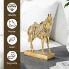 Gold Horse Statue - Rearing Horse Art Figurine  Decorative Sculpture  Resin Home