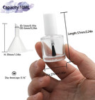 20pcs Empty Nail Polish Bottles With Brush White Cap  10ml Empty Clear Glass Ref