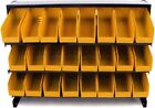 Small Parts Organizer 24 Plastic Storage Bin Steel Rack Removable Drawers Garage