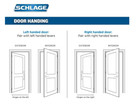 Schlage Double Cylinder Door Handleset Left Handed F62 Cam 505 Acc 605 Lh Brass