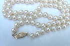 Vintage Strand Cultured Pearl Necklace 14k Gold Clasp 23 