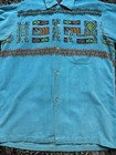 1950s Penneys Towncraft Corduroy Native Print Collared Shirt Men s Rare