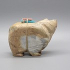 Zuni Fetish-travertine Bear  Fetish By Freddie Leekya-native American