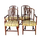 Four Antique Mt  Vernon Hickory Chair Co Hepplewhite Mahogany Shield Back Chairs