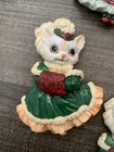 4 Vintage Cat Kitty Refrigerator Magnets Animal Collectible