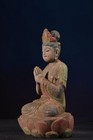 Vintage Carved Wood Wooden Buddha Statue Carving Antique Figurines Bodhisattva