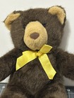 Vintage 1995 Creations By Dakin Brown Bear Yellow Bow Plush Stuffed Animal