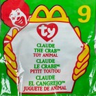 1999 Mcdonald   s Happy Meal Toy     Claude The Crab  9   Ty Teenie Beanie Baby