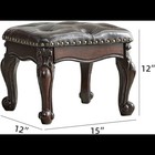 Vintage Style Foot Sofa Stool Leather Ottoman With Hand Carved Legs Footstool
