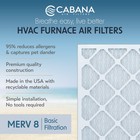 Cabana Air Filters 6 Pack Hvac Furnace Air Filters  Merv 8  20 X 24 X 1  White