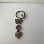 Coach Keychain Charm Bag Charm Key Ring Heart Flower Butterfly Rhinestone Silver