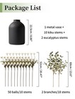 Blosmon Fake Flowers In Vase For Centerpieces  Metal Vase With 12 Stems Of Ar   