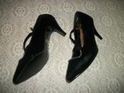 Retro Past  Velveteen Sm Shoes Criss Cross   Rhinestones Heels By Splash Says 6